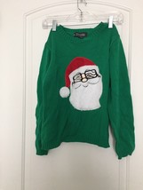 33 Degrees Boys Kids Green Ugly Christmas Sweater Santa Size 10/12 - £30.50 GBP