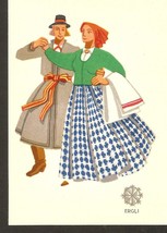 Folklore Latvia Liesma ERGLI Dance Couple Man Woman in National Costumes... - £5.24 GBP