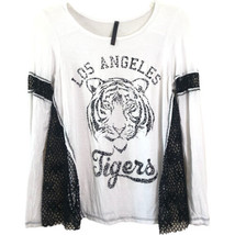 Electric Pink Los Angeles Tigers Black White Long Sleeve Tee Size Small ... - $21.04