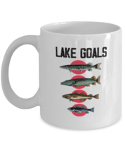 Coffee Mug Funny Lake Goals Fishing  - £11.70 GBP