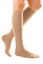 Duomed Soft Class 1 Compression Stockings Closed Toe Below Knee Sand Small - $20.77