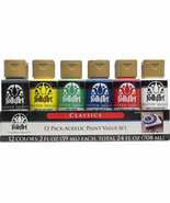5211E Acrylic Craft Paint Set, Matte Finish, Classic, Set of 12, 24 Fl Oz - $439.92 MXN