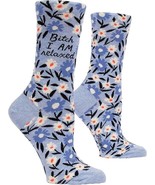 Blue Q Women&#39;s Funny Crew Socks B*tch I am Relaxed Sock Women shoe size ... - $13.85