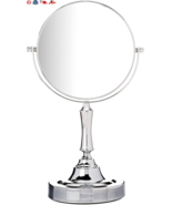 Vanity Mirror Chrome 6-inch Tabletop Two-Sided Swivel with 10x Magnifica... - £20.06 GBP