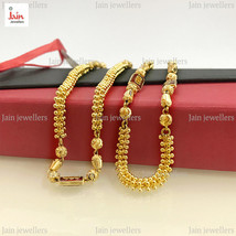 REAL GOLD 18 Kt, 22 KtHallmark Real Solid Gold Link Necklace Chain For Women 4MM - $3,271.75+