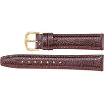 Men&#39;s 18mm Regular Brown Leather Textured Calf Semi-Padded Watch Strap Band - $45.57