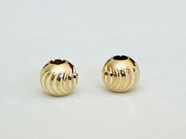 ( 2 pcs )14K Gold Round Ball Faceted, Moon Cut Bead ( price for 2 beads ) - £7.72 GBP