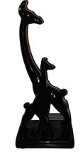 Vintage Haeger Pottery 16&quot; Giraffe Mother and Baby Sculpture - Black Cer... - $99.99