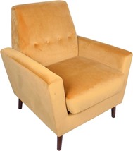 Kaufmann Yellow Mid-Century Modern Accent Chair With Button Tufting. - £216.52 GBP