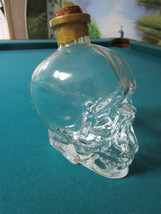 Glass Decanter Skull With Cork 7&quot; Collectible Bottle - £27.78 GBP