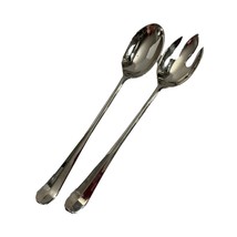 Vintage Silverplate Silver Plate Salad Serving Set Spoon Spork Fork 10&quot; ... - £9.49 GBP