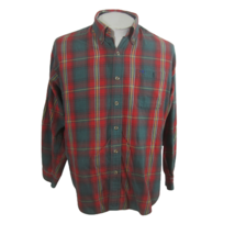 Alexander Julian Colours plaid long sleeve vintage shirt 1990s L red green Xmas - £15.26 GBP