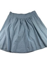 St Johns Bay Womens Blue Skirt Size 14 A Line Cotton Casual - $14.85