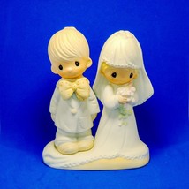 Precious Moments 1983 Wedding Cake Topper Figurine Bride &amp; Groom E-3114 ... - £18.89 GBP
