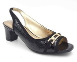 Karen Scott Women Peep Toe Slingback Heel Jerricca Size US 9.5M Black Cr... - $34.65