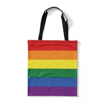 LGBT Flag Shopper Tote Bag Fashionable Eco-friendly Enlarged Canvas Bag With Zip - £20.55 GBP