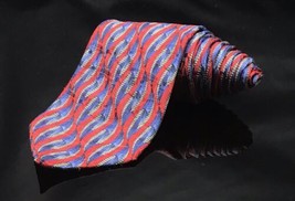 Robert Talbott Studio Ribbon Silk Tie Red Fire Geometric - £10.64 GBP