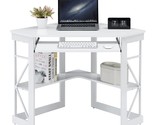 Corner Computer Desk 41 X 30 Inches With Smooth Keyboard &amp; Storage Shelv... - £135.71 GBP