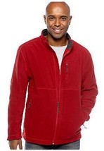 NWT Mens Saddlebred Large Fleece Zip Front Jacket Red Wine  $48. msrp - £20.85 GBP