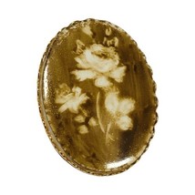 Vintage ANTIQUE Brooch Pin Carved Flower Rose Art Deco or Victorian Jewe... - $93.47