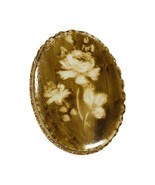 Vintage ANTIQUE Brooch Pin Carved Flower Rose Art Deco or Victorian Jewe... - £73.50 GBP