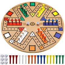 Fast Track Board Game Wooden 3-6 Players Board Game Set With 24 Board Game Piece - £51.95 GBP