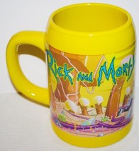 Rick &amp; Morty TV Series Wrap-A-Round Design 20 oz Yellow Ceramic Beer Stein NEW - £11.41 GBP