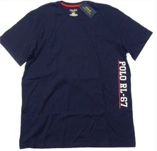 Polo Ralph Lauren Men&#39;s Navy POLO RL-67 Logo Graphic Crew-Neck Sleep T-Shirt M - £18.85 GBP