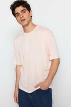 Pink Men&#39;s Basic Oversize Crew Neck Short Sleeve T-Shirt TMNSS22TS0300 - $8.00
