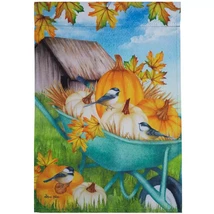 Birds &amp; Pumpkins Fall Garden Flag- 2 Sided, 12.5&quot; x 18&quot; - £7.07 GBP