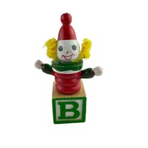 German Christmas Ornament  Jack-in-the-Box Clown Handmade Hand Painted - £9.86 GBP