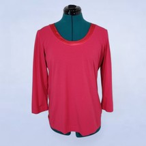 Boss Hugo Boss Pink 3/4 Sleeve Tee with Silk Collar - Size Medium - $34.65