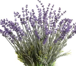 Flojery Artificial Lavender Flowers With Silk Flocked Fake Lavender, Pack Of 4. - £26.98 GBP