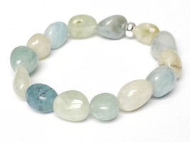 Multicolor Beryl Bracelet, Aquamarine Tumbled Stone Bracelet, Tumbled Gemstone S - £22.49 GBP