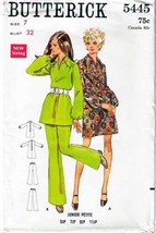 Teen&#39;s DRESS or TOP &amp; PANTS Vintage 1970&#39;s Butterick Pattern 5445 Size 7... - £9.08 GBP