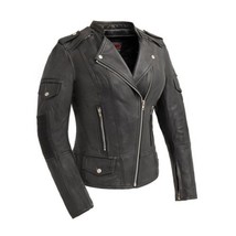 Women&#39;s Motorcycle Leather Jacket Tantrum CE Armor Pocket Motorcycle Jacket - £235.98 GBP