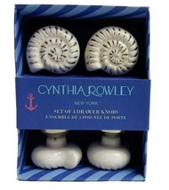 Cynthia Rowley Seashell Drawer Pulls Knobs Set of 4 with Gold Accents  - $19.95