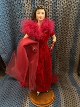 Franklin Heirloom Dolls Scarlett O&#39;Hara Gone With The Wind Red Feather Dress - £102.60 GBP
