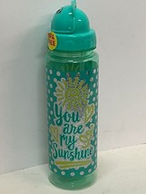 Reusable Bpa Free &quot;You Are My Sunshine&quot; Printed Water Bottle, Built In Straw - £9.44 GBP