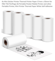 6x Mini Sticker Printer Thermal Printer Paper 57mm x 30mm for M02 T02 Pe... - $9.78