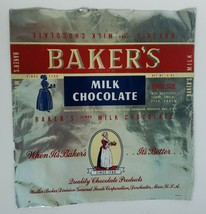 Vintage 1950&#39;s Baker&#39;s Milk Chocolate Wrapper Unused off Roll New Old St... - $29.99