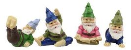 Ebros Set of 4 Mini Yoga Garden Gnomes Miniature Figurines - $278.23 MXN