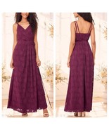 Lulus Burgundy Burnout Jacquard Wrap Maxi Dress, XS - £58.18 GBP