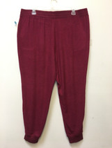 George Women&#39;s Hacci Rib Cuff Jogger Pants Plus Size 3X Red New - $13.99