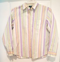 Lauren Ralph Lauren Large Striped Women&#39;s Long Sleeve Button Up Shirt - £19.39 GBP