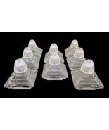 Set of 8 Irving Rice Personal Salt Shakers, Square, Beveled Pyramids, Vi... - £23.30 GBP