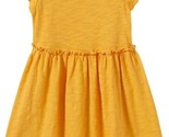 NEW Girls Ruffle Sleeve Knit Dress sz 5T mustard yellow square neck knee... - $9.95
