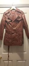 Etienne Aigner Vintage Red Leather Coat Womens Size 10 - £46.40 GBP