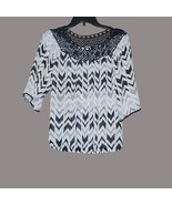 Cute Sheer Pullover Blouse with Accented Neckline Elastic Hem Size S - $228.08 MXN