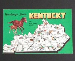 Kentucky State Map Large Letter Greetings Dexter Press c1960s Vtg UNP Postcard  - £3.99 GBP